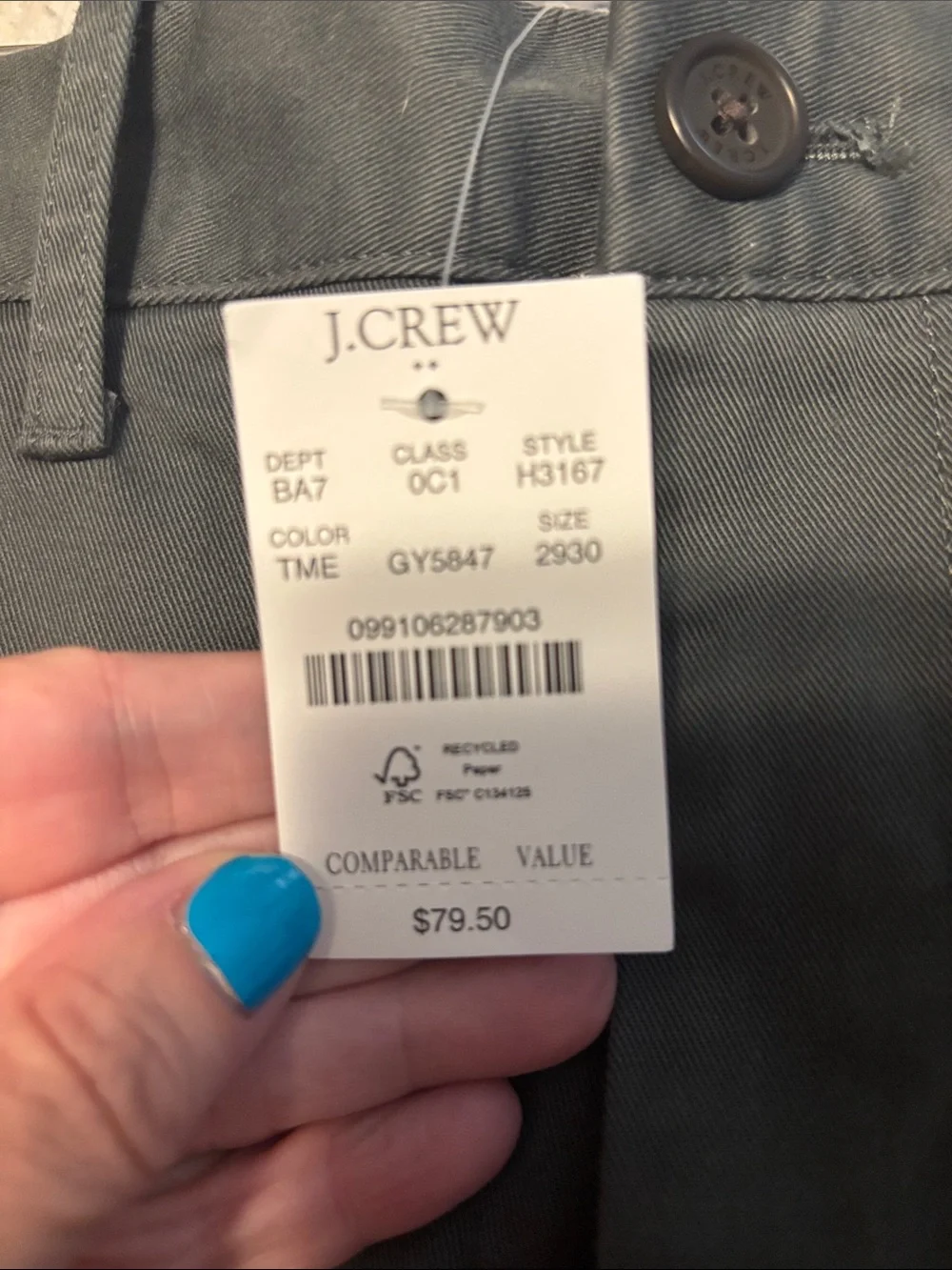 J. Crew Slim Pants in Dark Gray